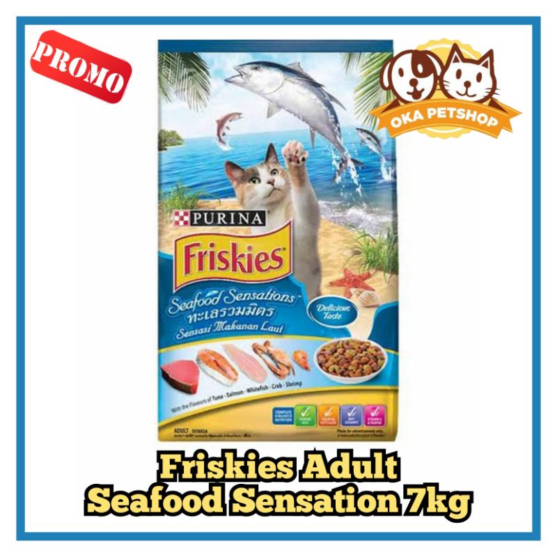 Friskies seafood sensation adult 7kg / GRAB / GOJEK makanan kucing friskies seafood