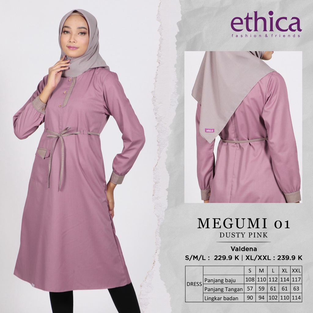 TUNIK TERBARU 2021 ETHICA MEGUMI 01 DUSTY PINK