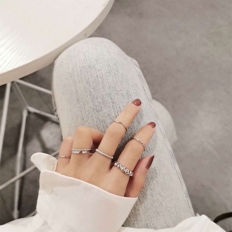 Fashion Korea Kombinasi Terbaru Cincin Sederhana Liar Aksesoris Mode - PD