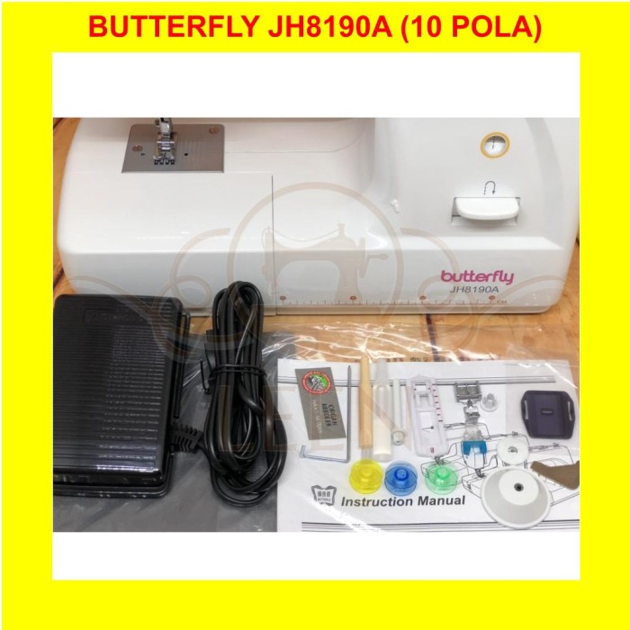 Mesin Jahit Portable BUTTERFLY JH 8190A 10 Pola ORI JH8190A LEEN