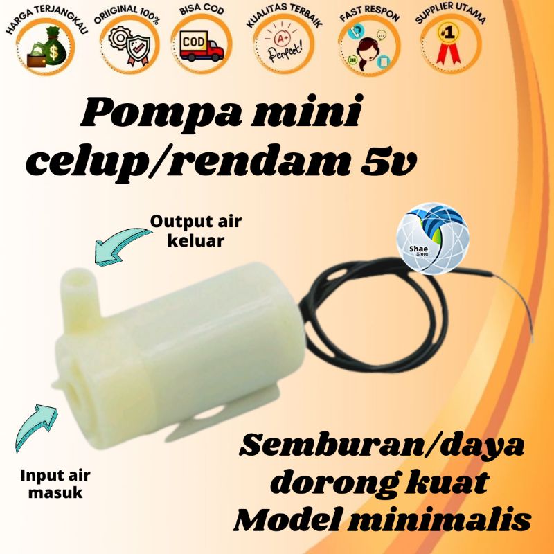 POMPA AIR CELUP/RENDAM/HISAP MINI MIKRO MIKCRO SUBMERSIBLE WATER PUM 5V DC AQUARIUM KOLAM TERMURAH