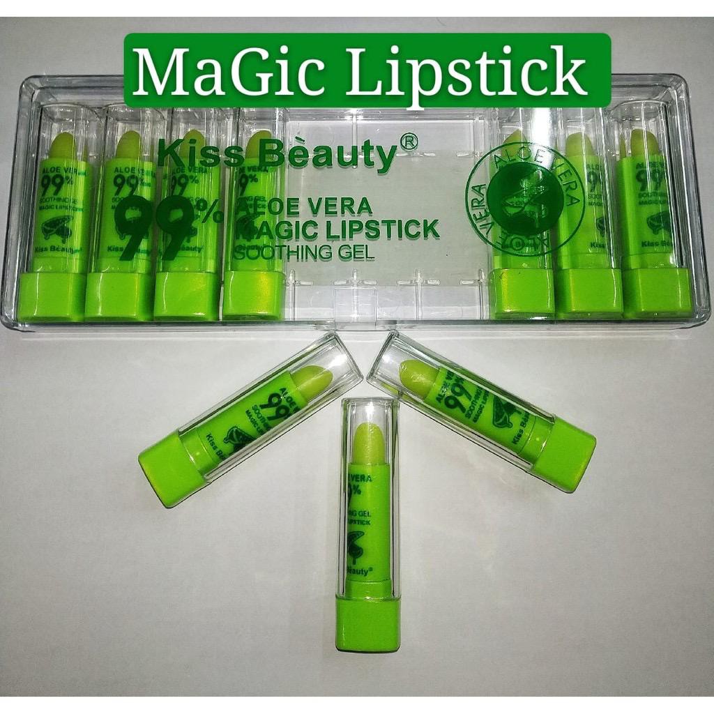 (CYBER) COD TERBARU  KISS BEAUTY ALOEVERA MAGIC LIPSTICK ORIGINAL 100% THAILAND