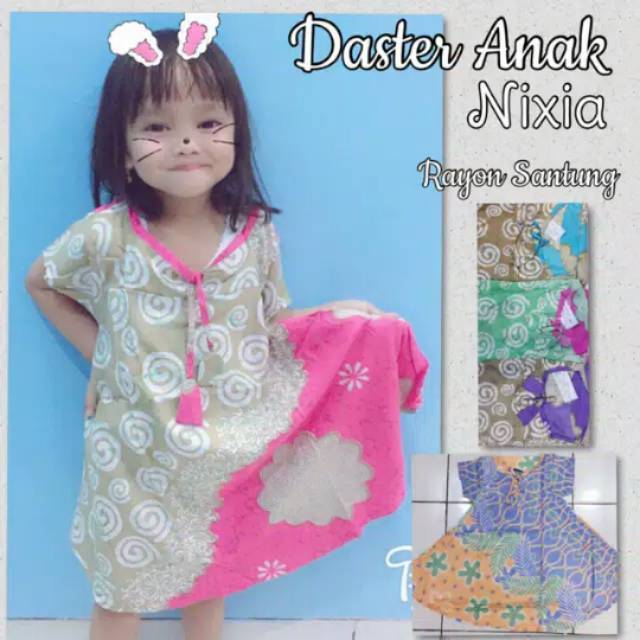 ECER DASTER  BATIK  SOLONAN ANAK  PEREMPUAN  GROSIR DASTER  