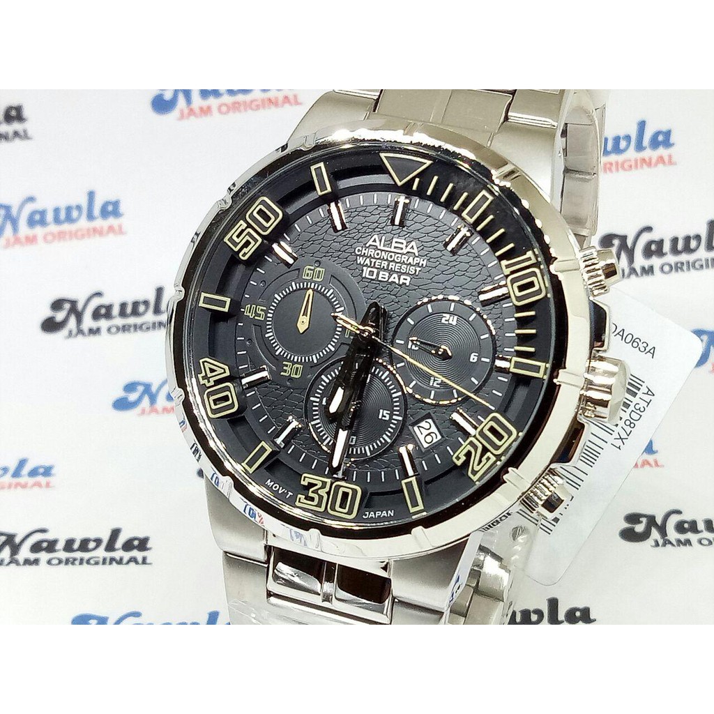 Alba Quartz AT3D87X1 Chronograph Grey Dial - Jam Tangan Pria AT3D87