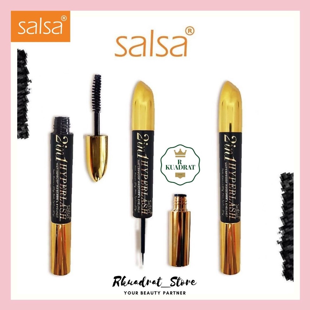 SALSA WATERPROOF MASCARA 2 IN 1 HYPERLASH - Maskara dan Eyeliner - ORI BPOM