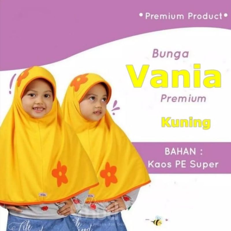 jilbab anak sekolah vania bunga ceplok 6-9thn