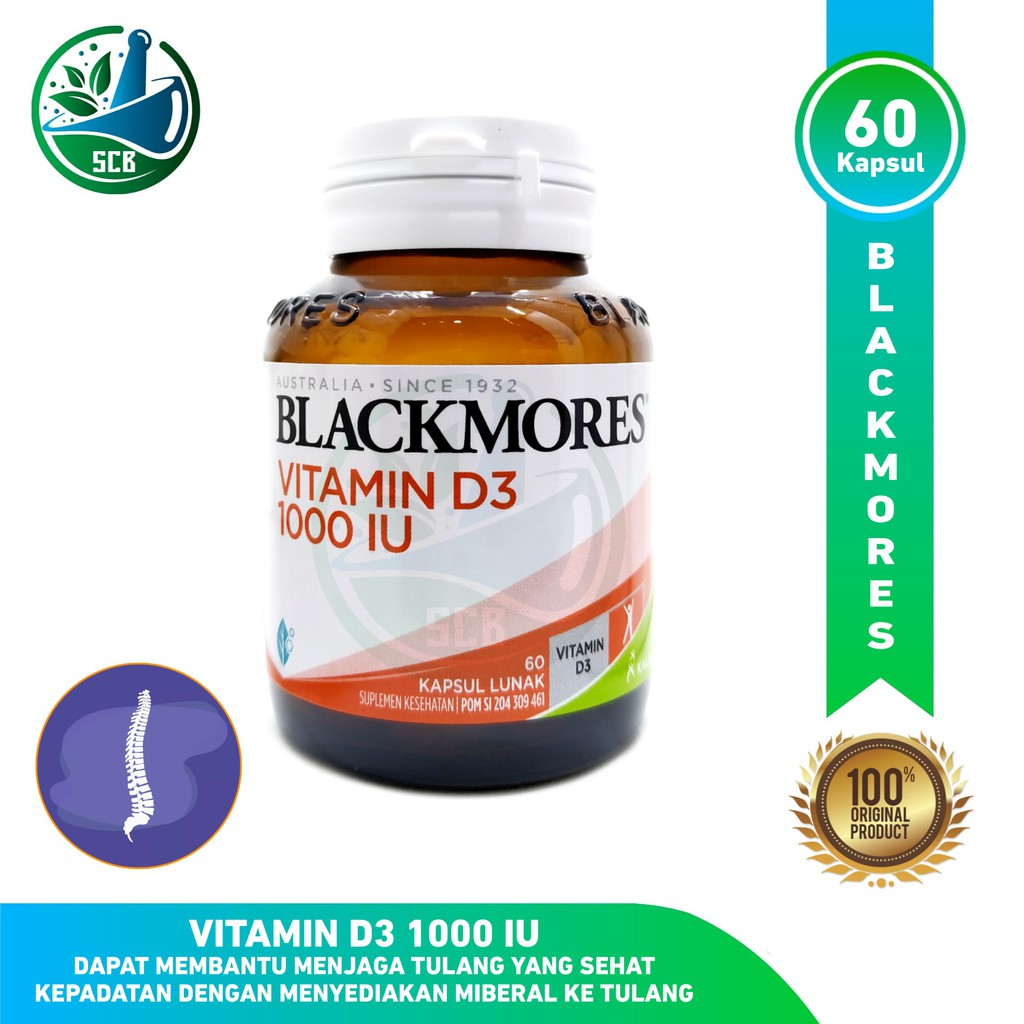 Blackmores Vitamin D3 1000 IU - Vitamin D 1000IU Isi 60 Kapsul