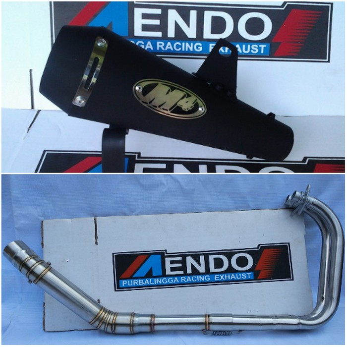 Knalpot Racing M4 Black Fullsystem Ninja 250 R/Fi