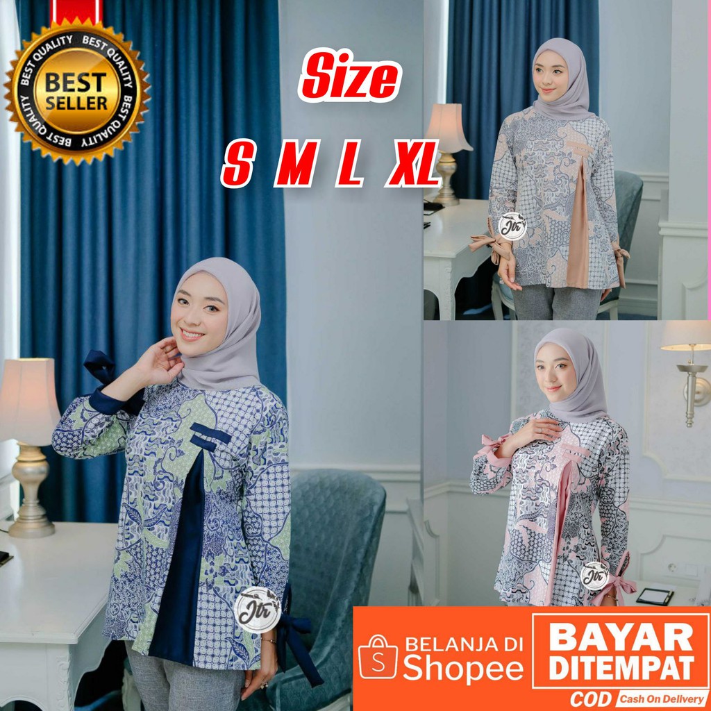 Toko Grosir Blouse  Batik Baju Batik Wanita Atasan Batik Cewek aKWEyKGTDW0OnB1