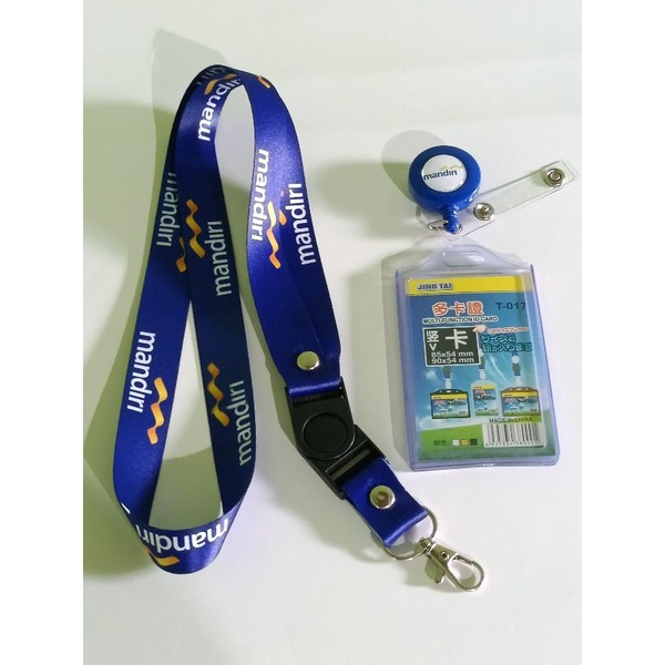 [READY STOK] Tali Id Card Mandiri Satuan Lanyard Printing