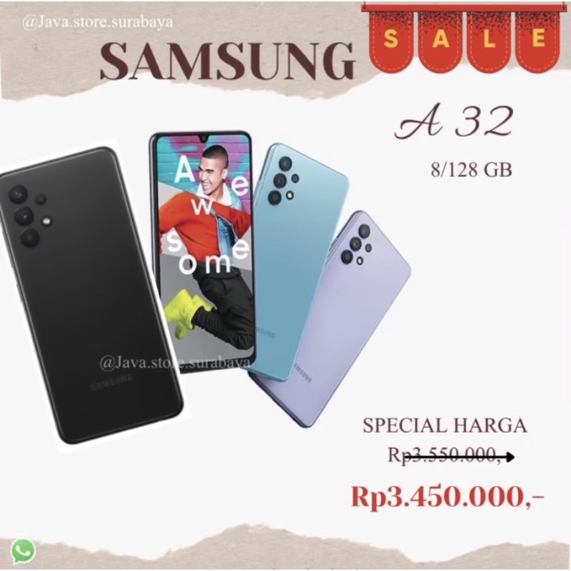 SAMSUNG GALAXY A32 UNIT SECOND BERGARANSI ORIGINAL