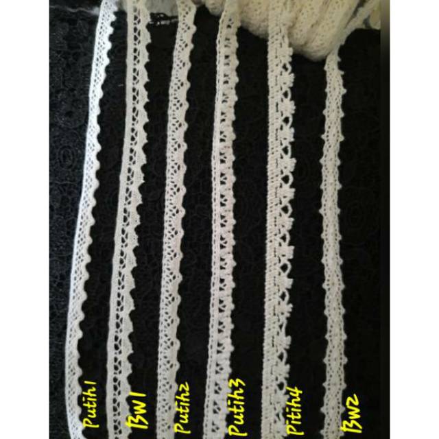 Renda Rajut rol besar lebar 1cm-1.5cm panjang 200yard