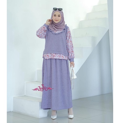 SERENA KNIT ORI ZAHIN DAN ALINDA ONE SET ROK ATASAN ORIGINAL BUSANA MUSLIM TERBARU OOTD FASHION MUSLIMAH