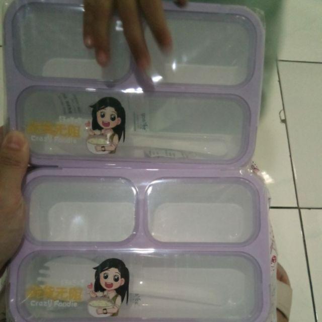 Yooyee Mini Lunch Box Sekat 3 Kotak Makan Mini #606