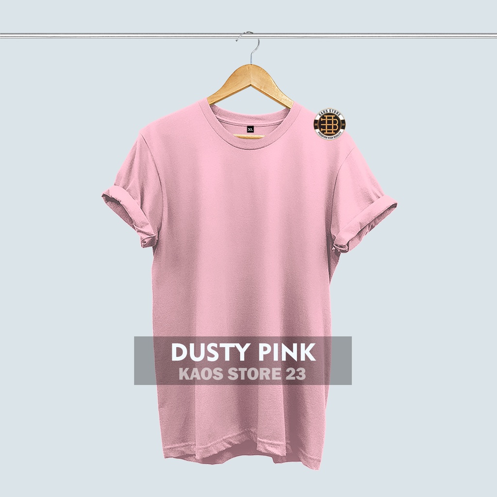 KAOS POLOS PRIA COTTON COMBED 30S-Dusty pink