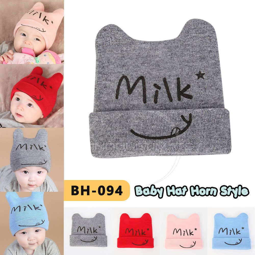 Penutup Kepala Topi Rajut Bayi Milk BH-094 Kupluk Rajut Bayi Topi Kupluk Bayi Lucu