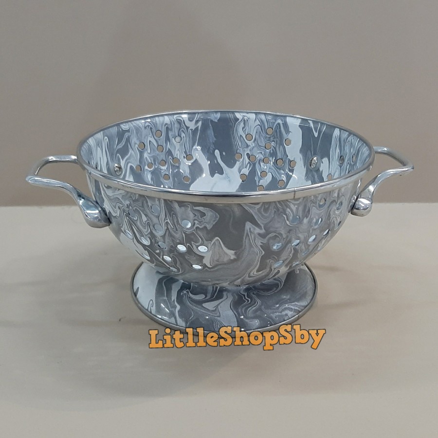 Sangku bakul Enamel tempat nasi 16cm gray abu abu blirik Marble Loreng