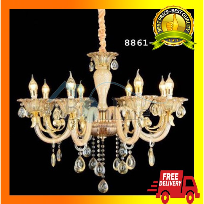 Lampu hias gantung klasik lilin 8861-8 GD