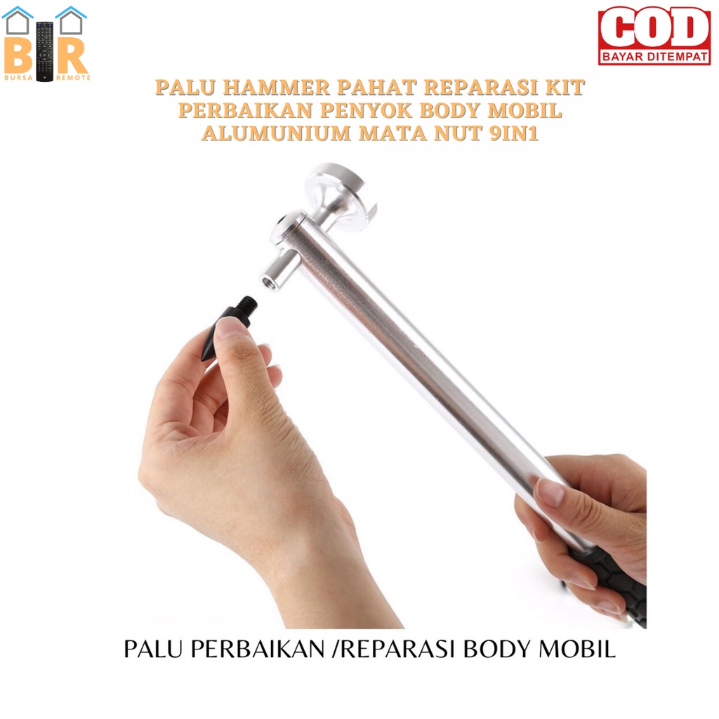 Palu Hammer Pahat Reparasi KIT Perbaikan PENYOK Body Mobil Alumunium Mata NUT 9IN1