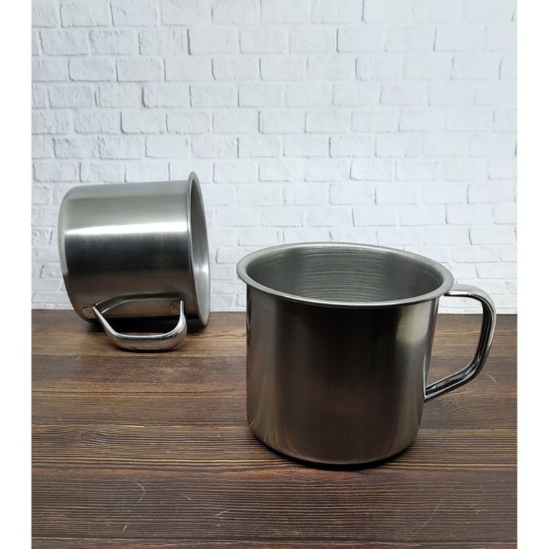 MUG KECIL STAINLESS 10  PCS CANGKIR / GELAS KECIL STAINLESS