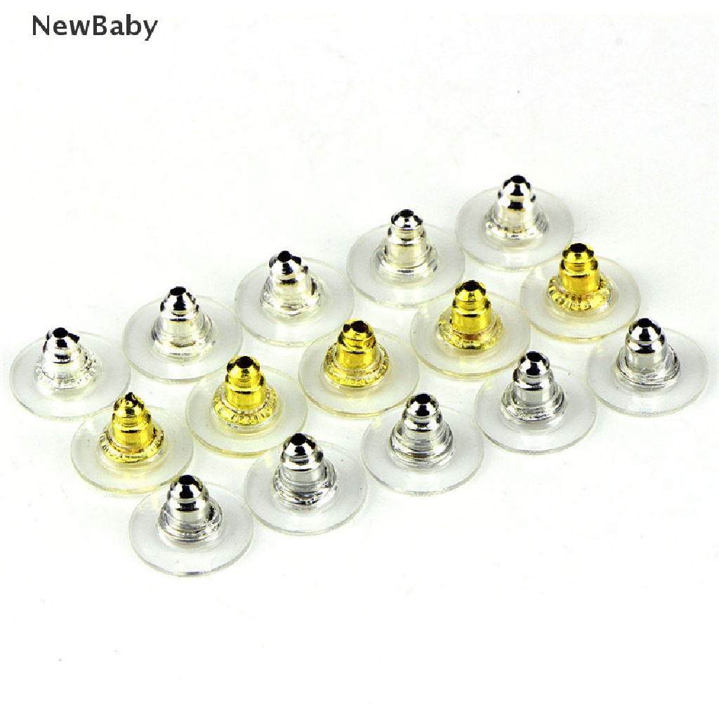 NewBaby 60Pcs/Set Silver Golden Piercing Earnuts Earring Backs Stoppers Findings Jewelry ID