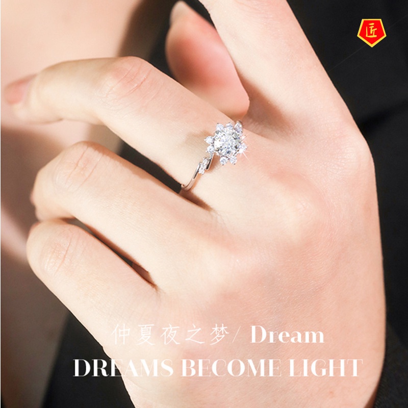 [Ready Stock]Fashion Temperament 2 Karat Moissanite Ring