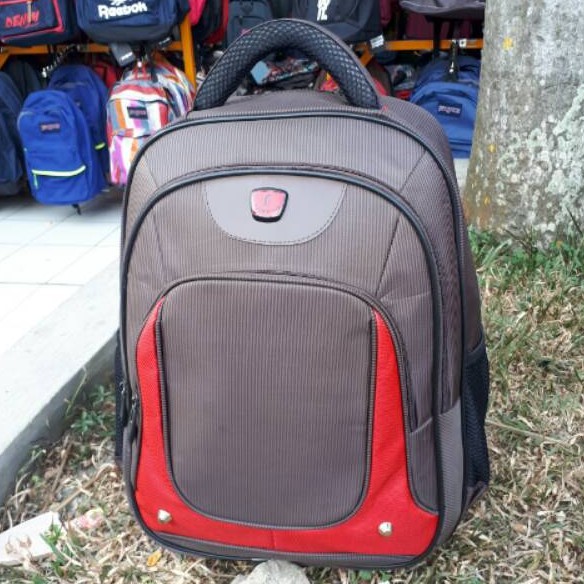 Tas Ransel Polofelix Pria Wanita Sekolah Kuliah Kerja coklat