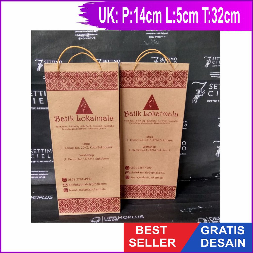 

Paper bag souvenir sandal hotel bahan kraft coklat