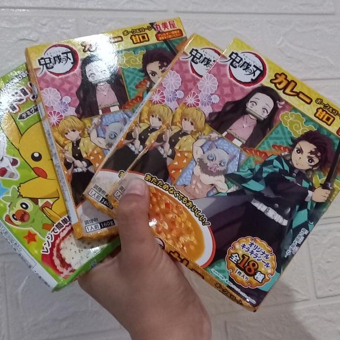 

rice curry snack jepang demons slayer & pokemon enak makanan/cemilan