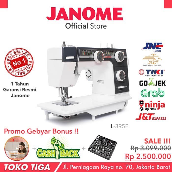 FREE ONGKIR Mesin Jahit JANOME L-395F L395F Semi Portable