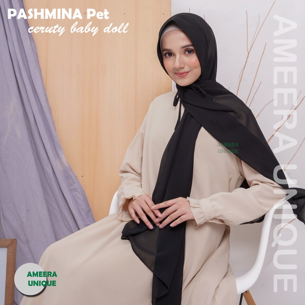 Pashmina Tali Pet Antem Ceruty Baby Doll premium original 75x175