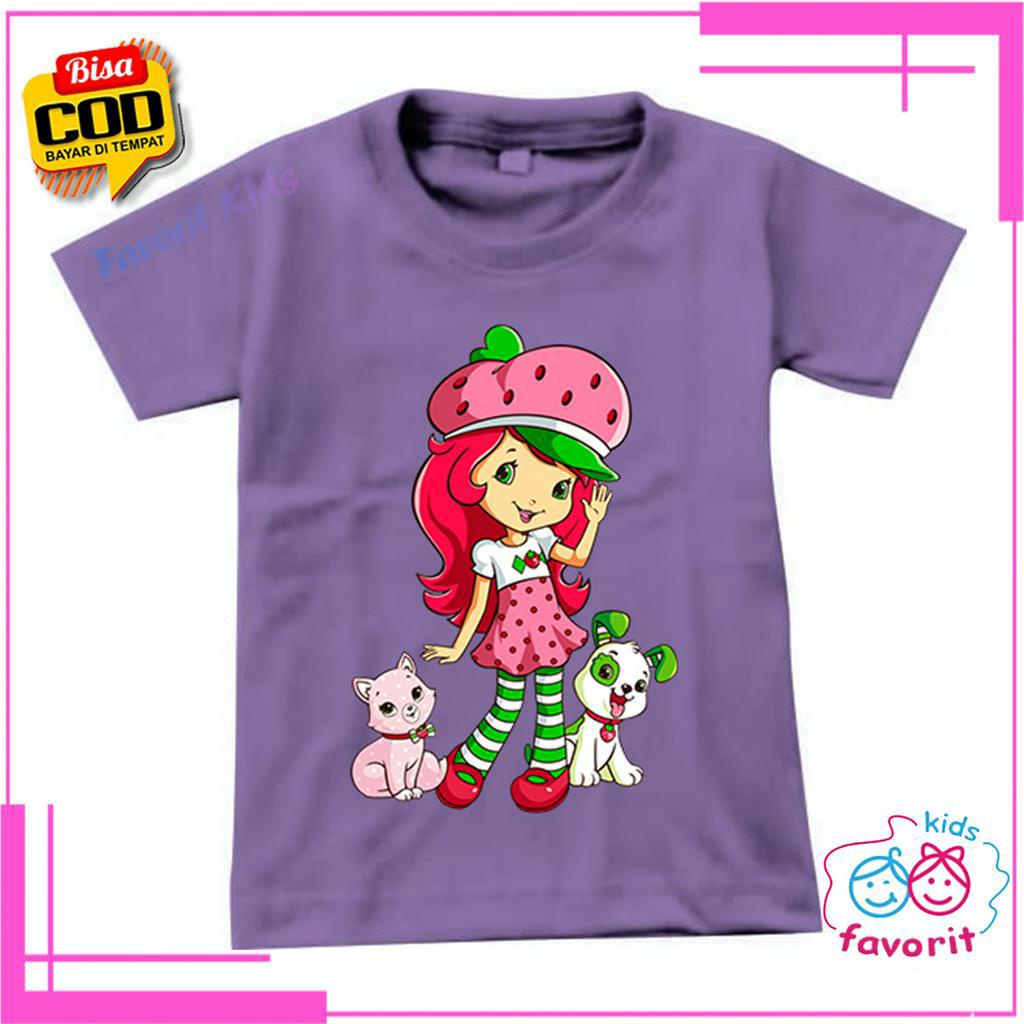 KAOS ANAK PEREMPUAN LENGAN PENDEK BAJU ANAK CEWEK MOTIF KARTUN