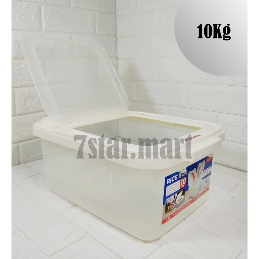 Rice Box 10 Kg/Tempat Beras Asvita 10 Kg/Wadah Beras Free Gelas Takar