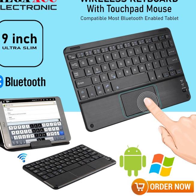 Hot Sell.. Mini Wireless Bluetooth Keyboard With Touchpad - Universal Keyboard 9 inch