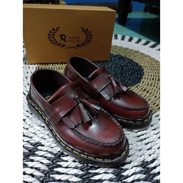 sepatu kulit asli adrian tassel coklat Burgundy- RAJIB