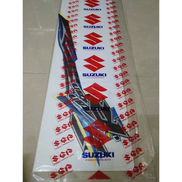 Promo  STIKER BODI STRIPING SMASH TITAN 2011 BIRU ORIGINAL SUZUKI  Murah