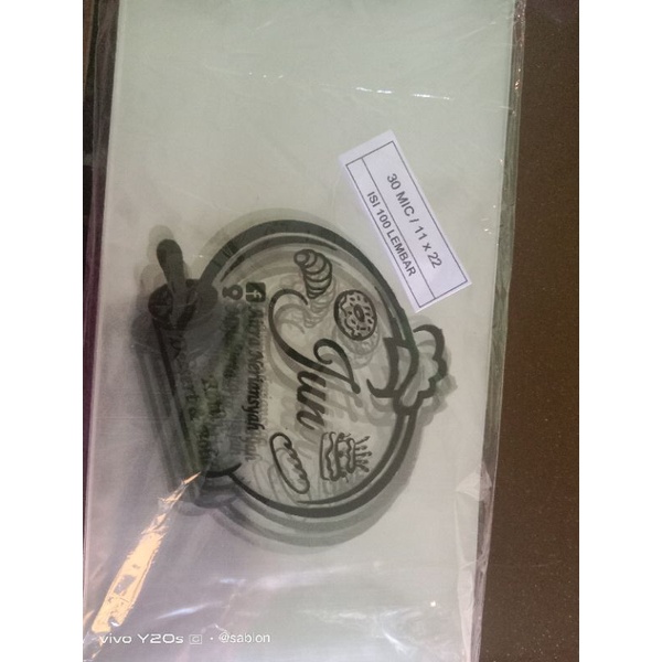 

sablon plastik roti opp ukuran 11x22 ketebalan 30mic, 1000 pcs