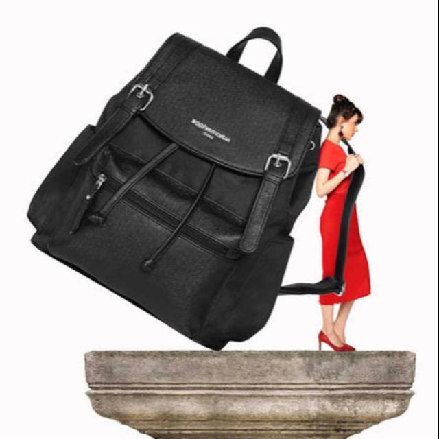 TAS PUNGGUNG KULIAH WANITA IMPORT SOPHIE MARTIN PARIS T6107B5 - AXELARD PROMO HARGA TERMURAH