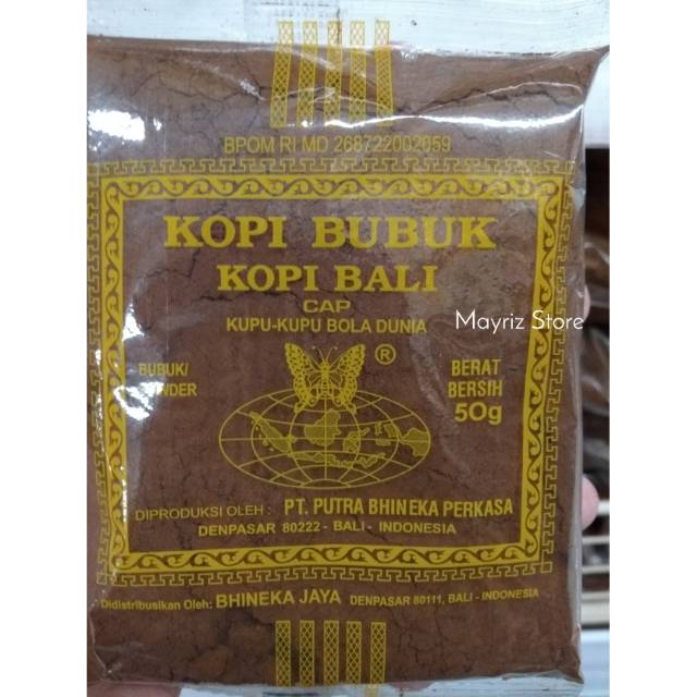 

Kopi Bali Cap Kupu Kupu Bola 50 gram