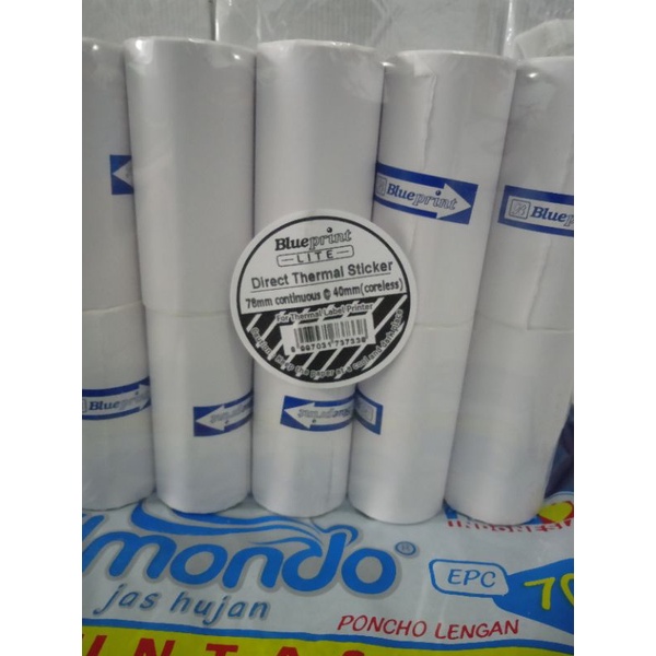 Label Thermal Sticker Roll 78x40 || Label Sticker Printer 80MM