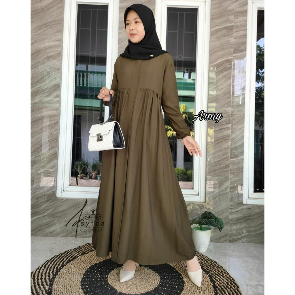 Gamis Dress Basic Pollo Linen Zunaira Terbaru Dan Termurah By Arsyida