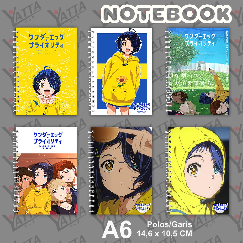 

Notebook Anime Ukuran A6 10,5 cm x 14,8 cm Wonder Egg Prority YOTAKUSHOP