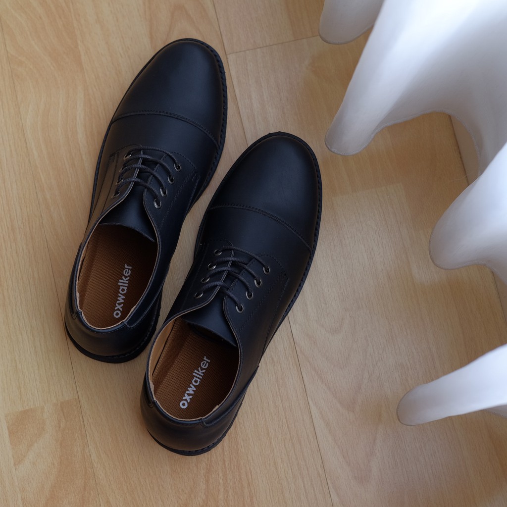 Elvaro Black | Sepatu Pantofel Hitam Pria Casual Kerja Cowok Kantor Pantofel Oxford |FORIND Oxwalker