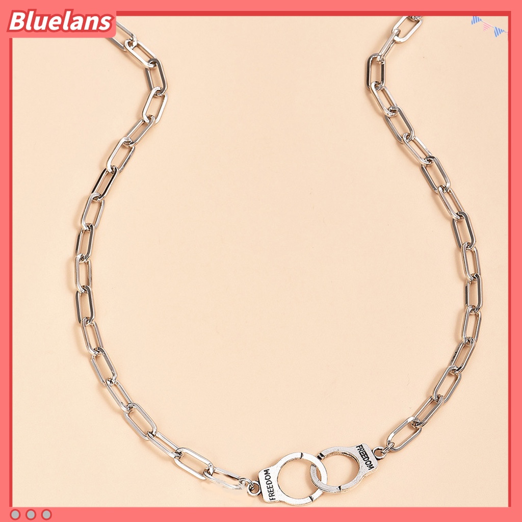 Kalung Rantai Desain Borgol O Unik Infinity Interlocking Circle Collar Bahan Stainless Steel Untuk Wanita