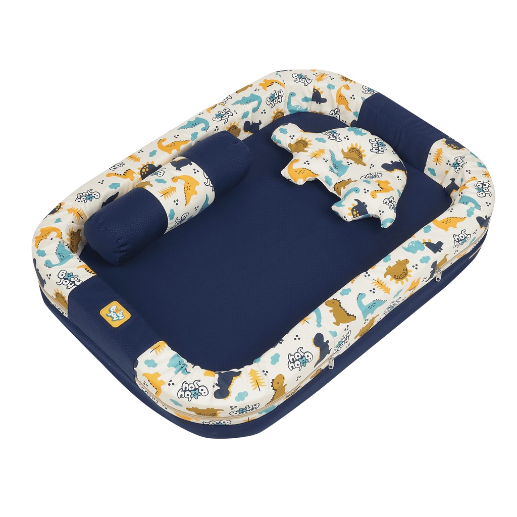 [4 kg] Baby Joy Kasur Bayi Kolam + Kelambu Kojong (bisa dilepas) Little Dino Series - BJK 4018-Navy