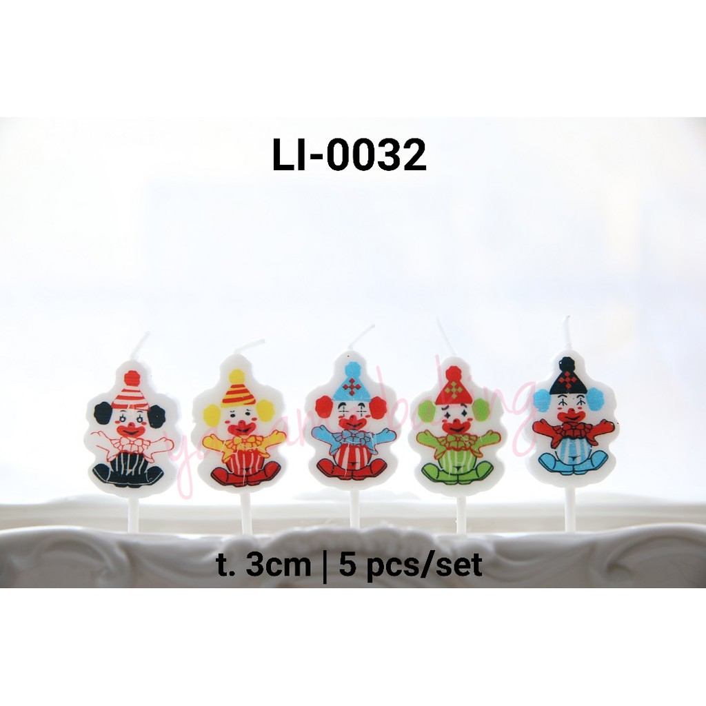LI-0032 Lilin cupcake cake ulang tahun badut lucu clown yamama baking