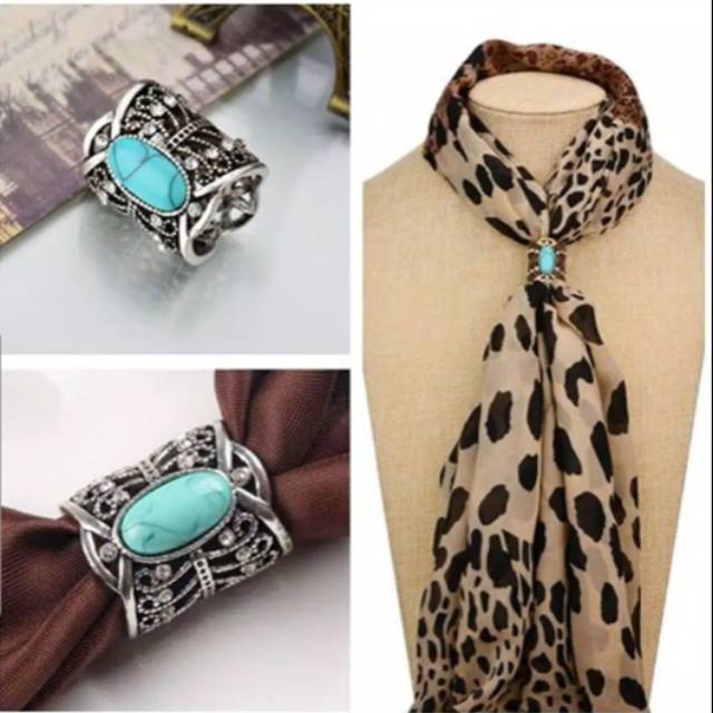 Scarf Buckle Party Glass Pendant Tassel Crystal Brooch Pin Collar Pin
