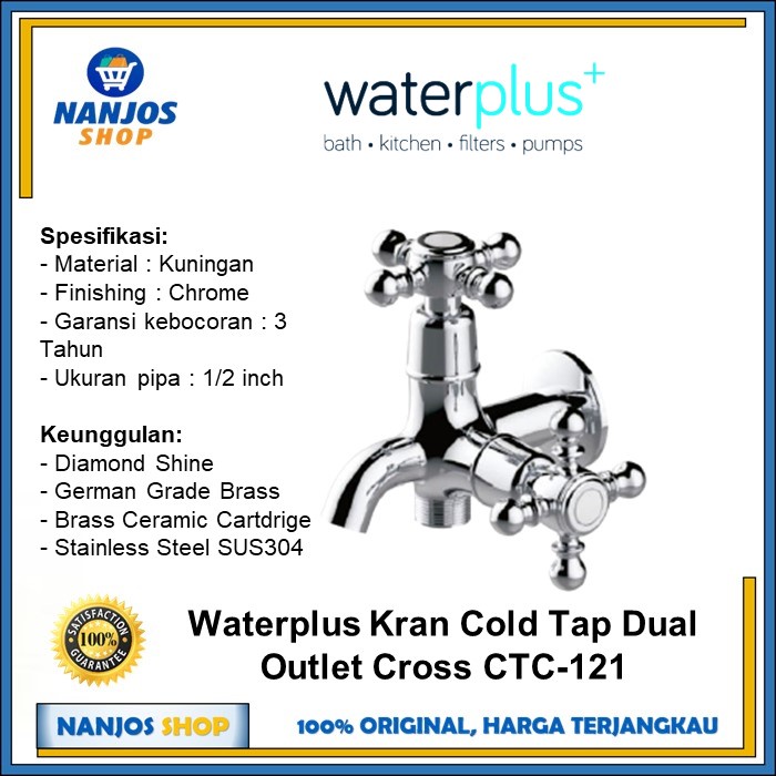 Waterplus Keran Kran Tembok Cabang Double Tap Ctc 121 Ctc121