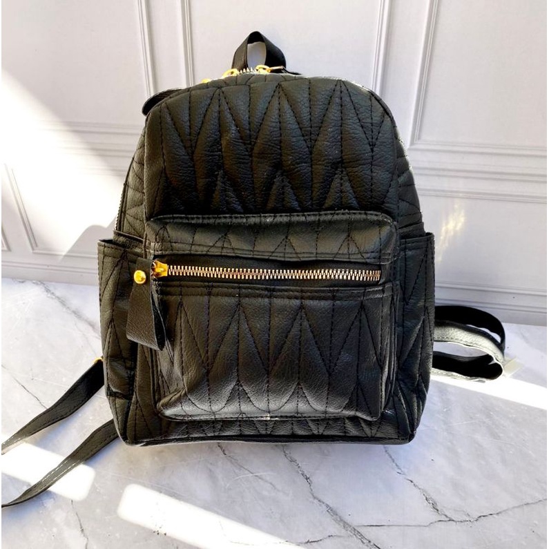 Tas Ransel Mini Elena Multifungsi Tas Bordir 26 x 22-Hitam