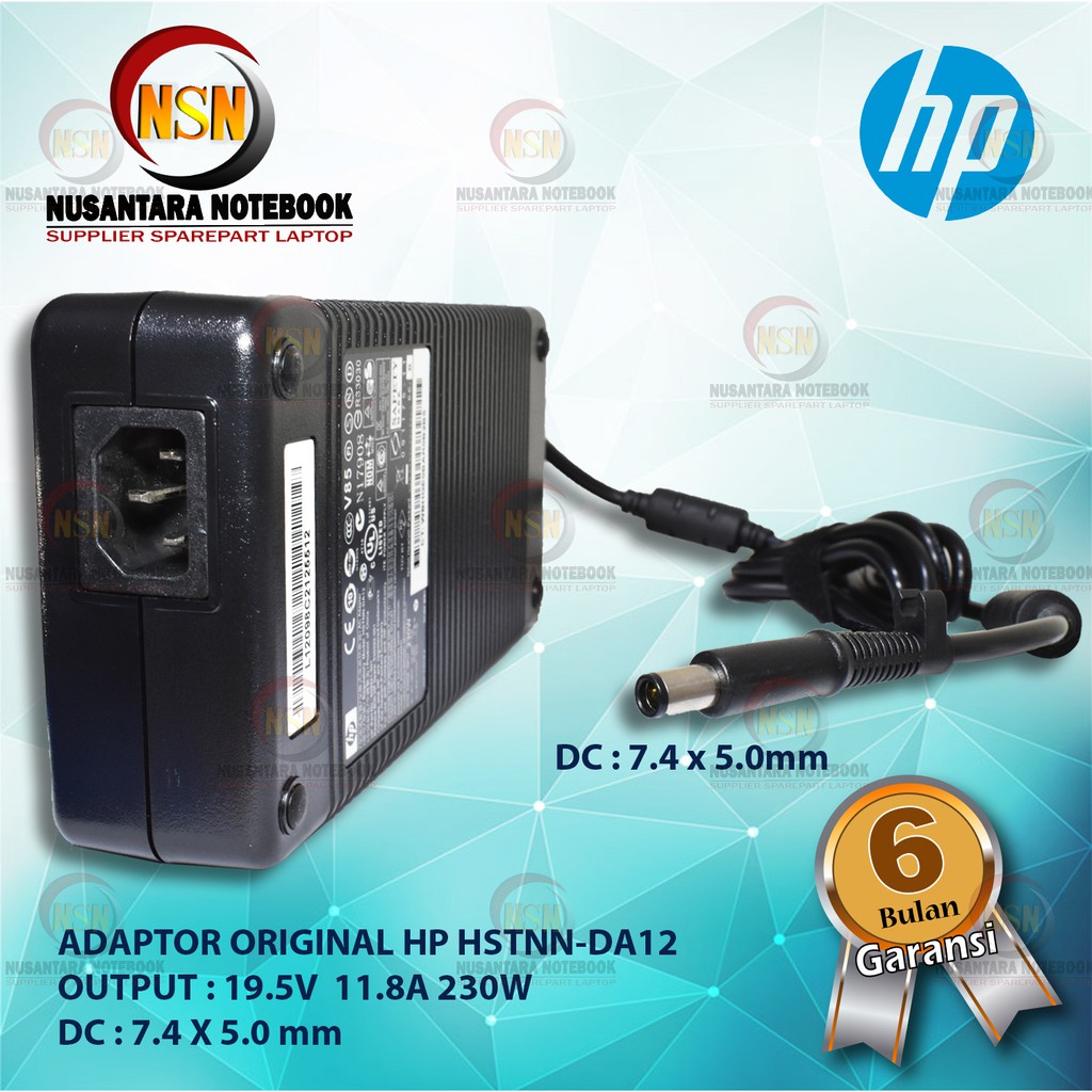 Adaptor Original HP HSTNN-DA12 19.5V 11.8A 230W DC 7.4 X5.0mm